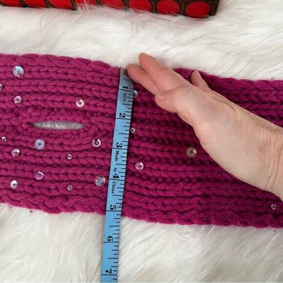 NEW Banana Republic Cashmere Hand knit Sequin Sparkle Colorful Fringe Wrap Scarf - Picture 11 of 12